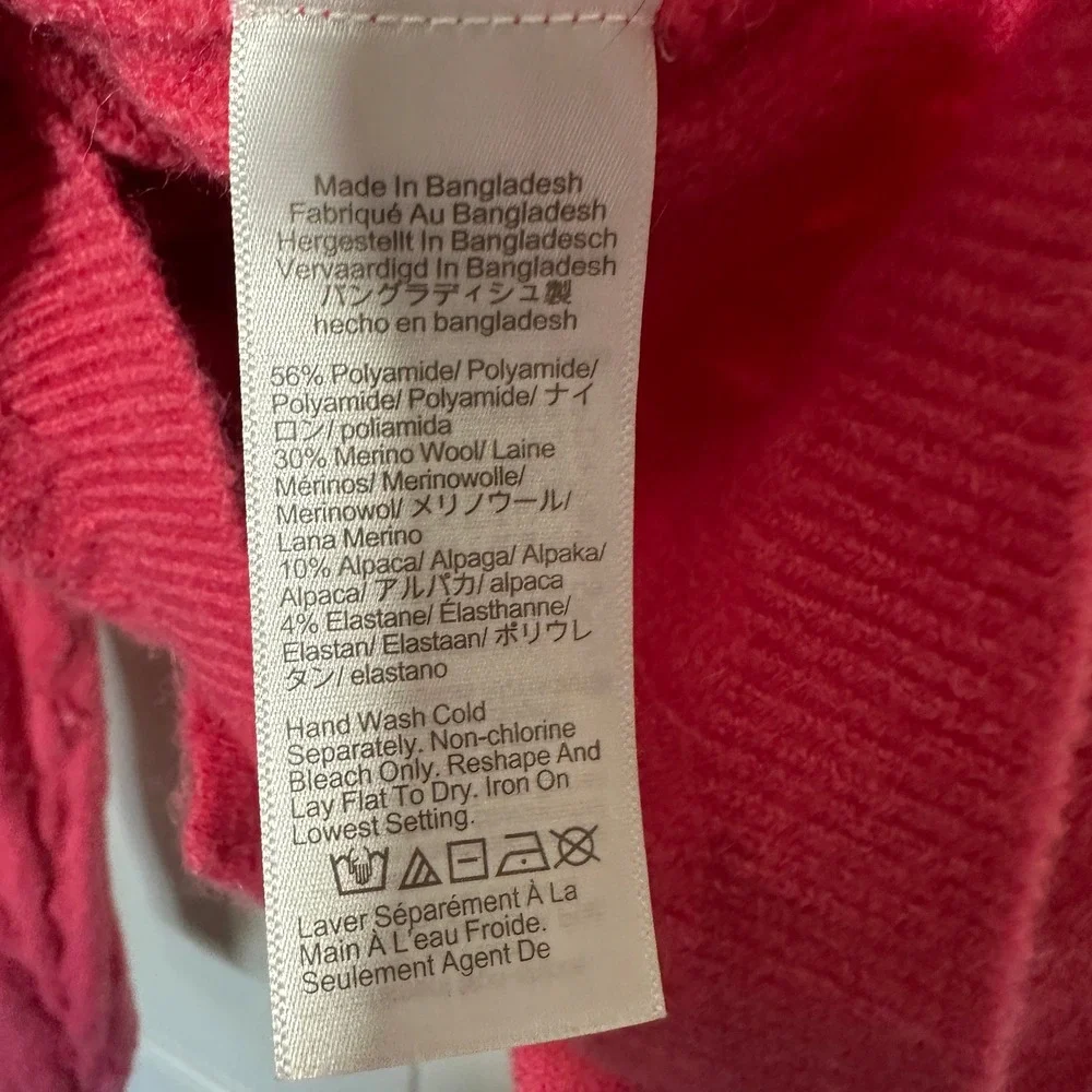 J.Crew Supersoft Pointelle Bubble-hem Cardigan Merino Alpaca Blend Womens Medium